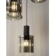 Sandy Black Steel & Smoky Glass LED E27 3x12 Watt 100-240Volt IP20 bulb excluded D: 45 H: 150 cm 