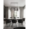 Sandy Black Steel & Smoky Glass LED E27 3x12 Watt 100-240Volt IP20 bulb excluded L: 96 W: 18 H: 120 cm