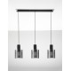 Sandy Black Steel & Smoky Glass LED E27 3x12 Watt 100-240Volt IP20 bulb excluded L: 96 W: 18 H: 120 cm 