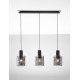 Sandy Black Steel & Smoky Glass LED E27 3x12 Watt 100-240Volt IP20 bulb excluded L: 96 W: 18 H: 120 cm 