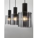 Sandy Black Steel & Smoky Glass LED E27 3x12 Watt 100-240Volt IP20 bulb excluded L: 96 W: 18 H: 120 cm 