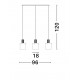 Sandy Black Steel & Smoky Glass LED E27 3x12 Watt 100-240Volt IP20 bulb excluded L: 96 W: 18 H: 120 cm 