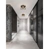 Sandy Black Steel & Smoky Glass LED E27 3x12 Watt 100-240Volt IP20 bulb excluded D: 37 H: 20 cm