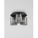 Sandy Black Steel & Smoky Glass LED E27 3x12 Watt 100-240Volt IP20 bulb excluded D: 37 H: 20 cm 