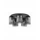 Sandy Black Steel & Smoky Glass LED E27 5x12 Watt 100-240Volt IP20 bulb excluded D: 50 H: 20 cm 
