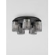Sandy Black Steel & Smoky Glass LED E27 5x12 Watt 100-240Volt IP20 bulb excluded D: 50 H: 20 cm 