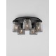 Sandy Black Steel & Smoky Glass LED E27 5x12 Watt 100-240Volt IP20 bulb excluded D: 50 H: 20 cm 