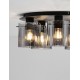 Sandy Black Steel & Smoky Glass LED E27 5x12 Watt 100-240Volt IP20 bulb excluded D: 50 H: 20 cm 