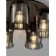 Sandy Black Steel & Smoky Glass LED E27 5x12 Watt 100-240Volt IP20 bulb excluded D: 50 H: 20 cm 