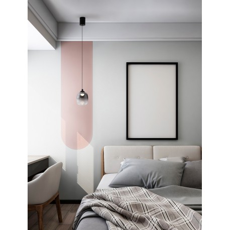 Sandy Black Metal & Smoky Glass LED 6 Watt 220-240Volt 457Lm 3000K IP20 D: 10 H: 125 cm 