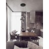 Triac Dimmable Sandy Black Metal & Smoky Glass LED 28 Watt 220-240 Volt 2222Lm 3000K IP20 D: 43 H: 150 cm