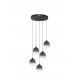 Triac Dimmable Sandy Black Metal & Smoky Glass LED 28 Watt 220-240 Volt 2222Lm 3000K IP20 D: 43 H: 150 cm 
