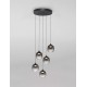 Triac Dimmable Sandy Black Metal & Smoky Glass LED 28 Watt 220-240 Volt 2222Lm 3000K IP20 D: 43 H: 150 cm 