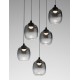 Triac Dimmable Sandy Black Metal & Smoky Glass LED 28 Watt 220-240 Volt 2222Lm 3000K IP20 D: 43 H: 150 cm 