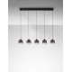 Triac Dimmable Sandy Black Metal & Smoky Glass LED 28 Watt 220-240 Volt 2222Lm 3000K IP20 L: 102 W: 12 H: 120 cm 