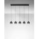 Triac Dimmable Sandy Black Metal & Smoky Glass LED 28 Watt 220-240 Volt 2222Lm 3000K IP20 L: 102 W: 12 H: 120 cm 