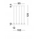 Triac Dimmable Sandy Black Metal & Smoky Glass LED 28 Watt 220-240 Volt 2222Lm 3000K IP20 L: 102 W: 12 H: 120 cm 