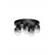 Triac Dimmable Sandy Black Metal & Smoky Glass LED 28 Watt 220-240 Volt 2222Lm 3000K IP20 D: 45 H: 22 cm 