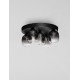 Triac Dimmable Sandy Black Metal & Smoky Glass LED 28 Watt 220-240 Volt 2222Lm 3000K IP20 D: 45 H: 22 cm 