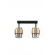 Smoky Glass Sandy Black & Brass Gold Metal LED E27 2x12 Watt 100-240 Volt IP20 bulb excluded L: 47 W: 17 H: 20 cm 