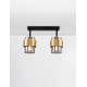 Smoky Glass Sandy Black & Brass Gold Metal LED E27 2x12 Watt 100-240 Volt IP20 bulb excluded L: 47 W: 17 H: 20 cm 