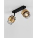 Smoky Glass Sandy Black & Brass Gold Metal LED E27 2x12 Watt 100-240 Volt IP20 bulb excluded L: 47 W: 17 H: 20 cm 