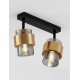 Smoky Glass Sandy Black & Brass Gold Metal LED E27 2x12 Watt 100-240 Volt IP20 bulb excluded L: 47 W: 17 H: 20 cm 