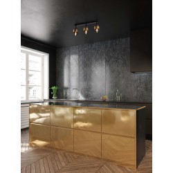 Smoky Glass Sandy Black & Brass Gold Metal LED E27 3x12 Watt 100-240 Volt IP20 bulb excluded L: 70 W: 17 H: 20 cm 