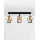 Smoky Glass Sandy Black & Brass Gold Metal LED E27 3x12 Watt 100-240 Volt IP20 bulb excluded L: 70 W: 17 H: 20 cm 