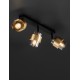 Smoky Glass Sandy Black & Brass Gold Metal LED E27 3x12 Watt 100-240 Volt IP20 bulb excluded L: 70 W: 17 H: 20 cm 