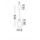 Brass Gold Metal & Smoky Glass LED 7 Watt 220-240Volt 192Lm 3000K IP20 D: 14,2 H: 215 cm 