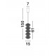 Triac Dimmable Brass Gold Metal & Clear Acrylic LED 30 Watt 220-240 Volt 2482Lm 3000K IP20 D: 15 H: 150 cm 