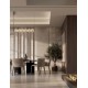 Triac Dimmable Brass Gold Metal & Clear Acrylic LED 34 Watt 220-240 Volt 2911Lm 3000K IP20 L: 80 W: 15 H: 120 cm