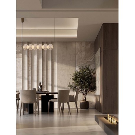 Triac Dimmable Brass Gold Metal & Clear Acrylic LED 34 Watt 220-240 Volt 2911Lm 3000K IP20 L: 80 W: 15 H: 120 cm 