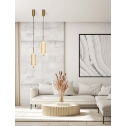 Triac Dimmable Brass Gold Metal & Clear Acrylic LED 17 Watt 220-240 Volt 1451Lm 3000K IP20 D: 15 H: 140 cm 