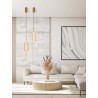Triac Dimmable Brass Gold Metal & Clear Acrylic LED 17 Watt 220-240 Volt 1451Lm 3000K IP20 D: 15 H: 140 cm