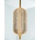Triac Dimmable Brass Gold Metal & Clear Acrylic LED 17 Watt 220-240 Volt 1451Lm 3000K IP20 D: 15 H: 140 cm 