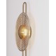 Brass Gold Metal & Amber Glass LED 9 Watt 220-240Volt 304Lm 3000K IP20 D: 30 W: 8 H: 60 cm 