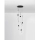Triac Dimmable Sandy Black Aluminium, Acrylic & Ceramic LED 32 Watt 220-240Volt 2306Lm 3000K IP20 D: 35 H: 210 cm 
