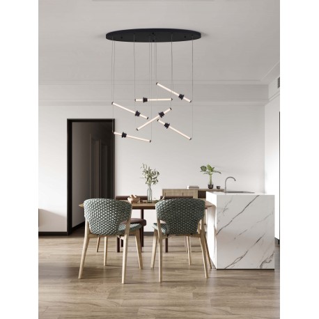 Triac Dimmable Sandy Black Aluminium, Acrylic & Ceramic LED 36 Watt 220-240Volt 2811Lm 3000K IP20 L: 120 W: 43 H: 250 cm 