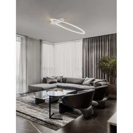 Triac Dimmable Sandy White Steel, Aluminium & Silicone LED 30 Watt 220-240Volt 1345Lm 3000K IP20 D: 64 W: 60 H: 30 cm 