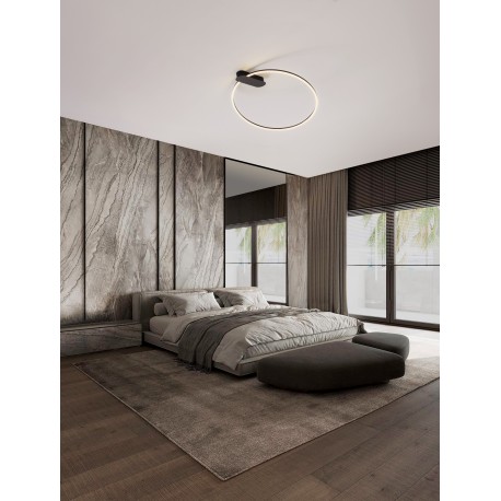Triac Dimmable Sandy Black Steel, Aluminium & Silicone LED 30 Watt 220-240Volt 1250Lm 3000K IP20 D: 64 W: 60 H: 30 cm 