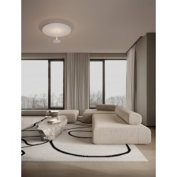 Triac Dimmable Sandy White Steel, Aluminium & Acrylic LED 15 Watt 220-240Volt 984Lm 3000K IP20 D: 45 H: 23 cm 