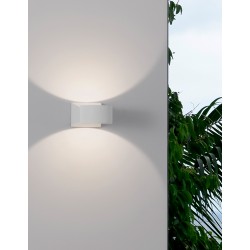 White Aluminium & Glass LED 6 Watt 274Lm 3000K 100-240 Volt Beam Angle 138 O IP54 Light Up & Down L: 13 W: 9 H: 7 cm 
