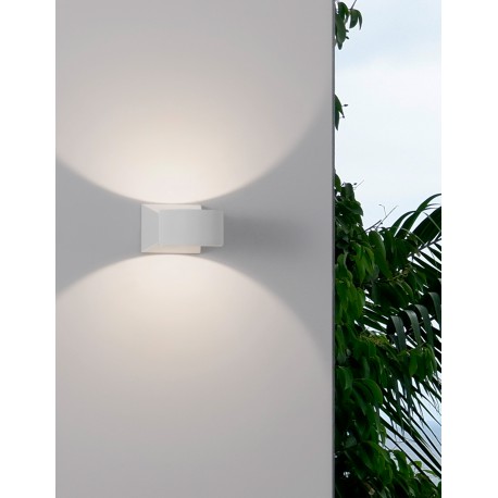 White Aluminium & Glass LED 6 Watt 274Lm 3000K 100-240 Volt Beam Angle 138 O IP54 Light Up & Down L: 13 W: 9 H: 7 cm 