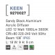 Sandy Black Aluminium Acrylic Diffuser LED 12 Watt 1080Lm 3000K 220-240 Volt 50Hz Beam Angle 108o IP65 L: 18 W: 9 H: 9 cm 