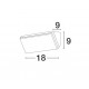 Sandy White Aluminium Acrylic Diffuser LED 12 Watt 1080Lm 3000K 220-240 Volt 50Hz Beam Angle 108o IP65 L: 18 W: 9 H: 9 cm 