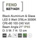 Black Aluminium & Glass LED 5 Watt 378Lm 3000K 100-240 Volt Beam Angle 21O IP65 D: 5 W: 7 H: 12 cm 