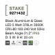 Black Aluminium & Glass LED 5 Watt 378Lm 3000K 100-240 Volt 50Hz Beam Angle 21O IP65 D: 5 W: 9 H: 33 cm 