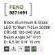 Black Aluminium & Glass LED 10 Watt 883,4Lm 3000K 100-240 Volt Beam Angle 24O IP65 D: 6.5 W: 9 H: 15 cm 